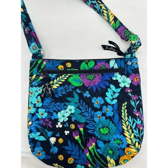 Rare Vera Bradley Floral Crossbody Purse with Front Clasp Back Pocket Zip - Picture 3 of 7